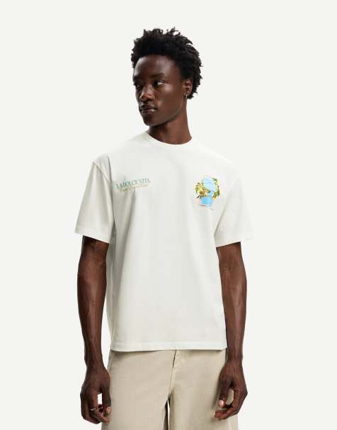 Bershka - T-shirt imprimé à manches courtes - Blanc - view 1