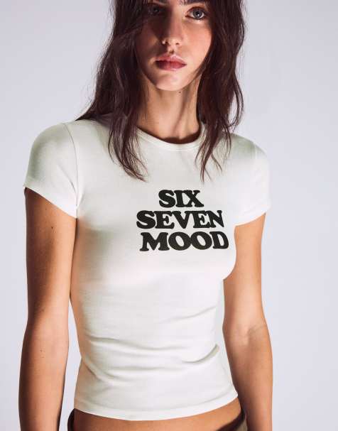 Bershka - T-shirt imprimé à manches courtes - Blanc - view 1