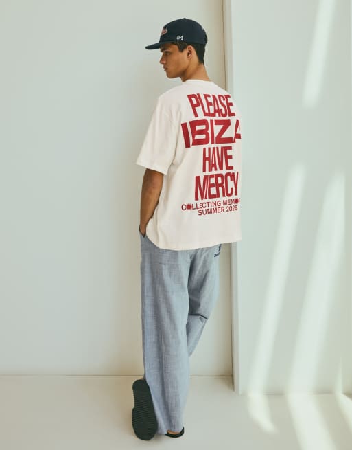 Bershka - T-shirt imprimé à manches courtes - Blanc, 3 de 4