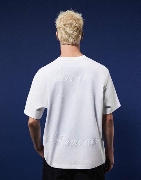 Bershka - T-shirt imprimé à manches courtes - Blanc - view 1