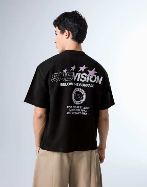 Bershka - T-shirt imprimé en polaire - Noir - view 1