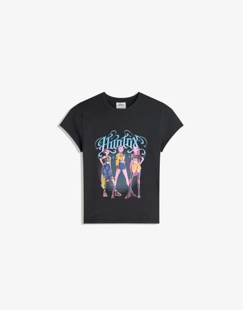 Bershka - T-shirt imprimé K-Pop Demon Hunters à manches courtes - Gris clair - view 1