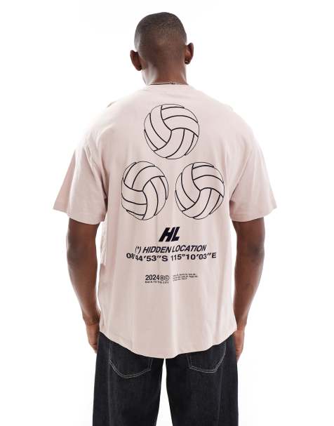 Bershka – T-Shirt in Rosa mit Fußball-Print - view 1