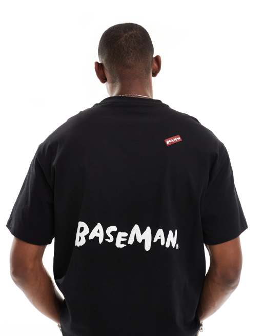 Bershka – T-Shirt in Schwarz mit „Baseman“-Print, 3 von 4