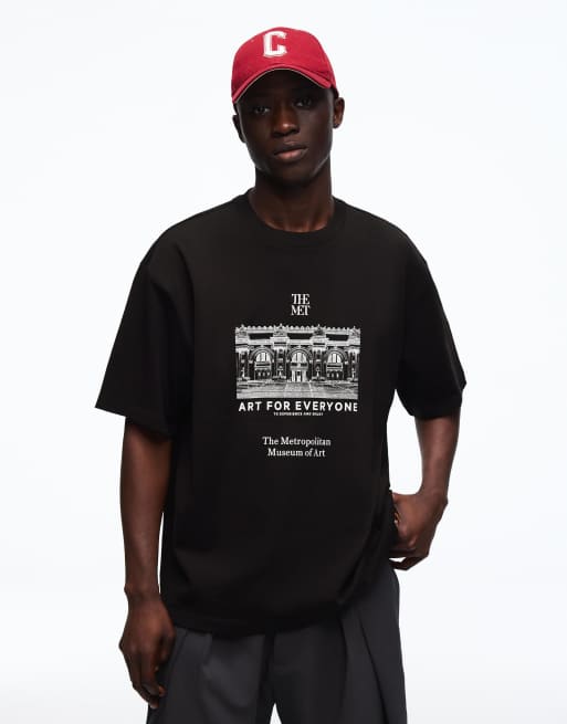 Bershka – T-Shirt in Schwarz mit „The Met“-Aufdruck, 4 von 4