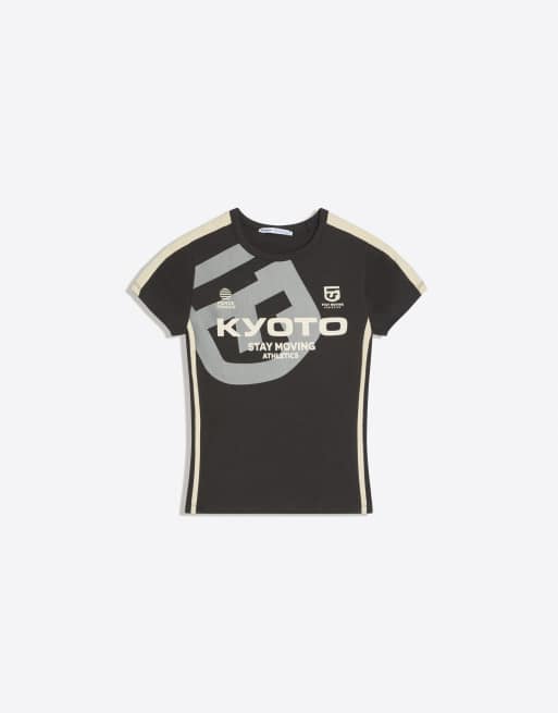 Bershka – T-Shirt in verwaschenem Grau mit Sport-Print, 5 von 6