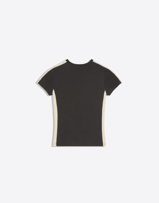 Bershka – T-Shirt in verwaschenem Grau mit Sport-Print, 6 von 6