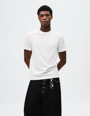 Bershka - T-Shirt in Weiß Weiß S