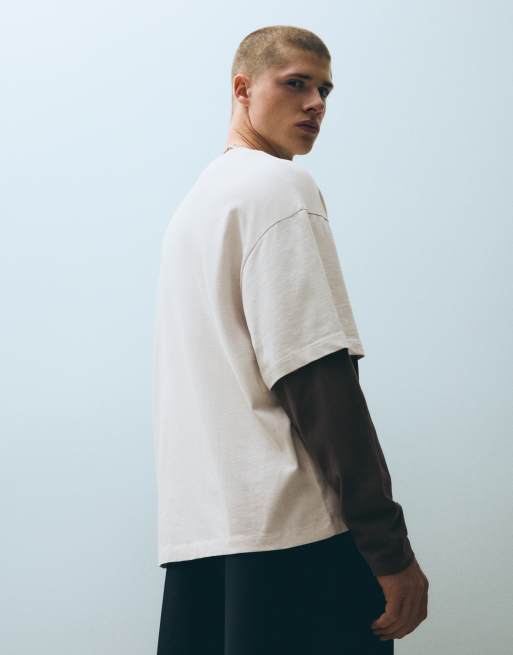 Bershka t-shirt med kontrasterande dubbla ärmar i djurmönster, 3 av 5