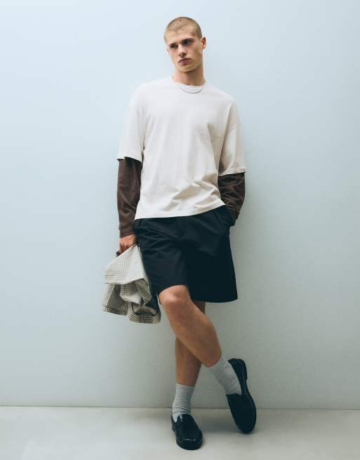 Bershka t-shirt med kontrasterande dubbla ärmar i djurmönster, 4 av 5