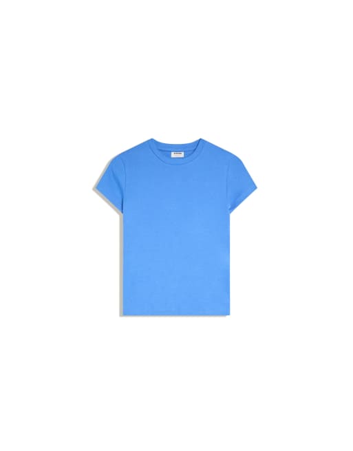 Bershka T-shirt med korte ærmer og rund hals i blå, 2 af 2