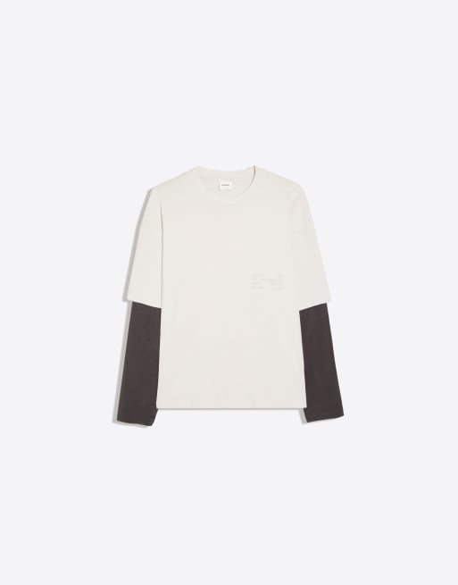 Bershka T-shirt met contrasterende dubbele mouwen en dierenprint, 5 van 5
