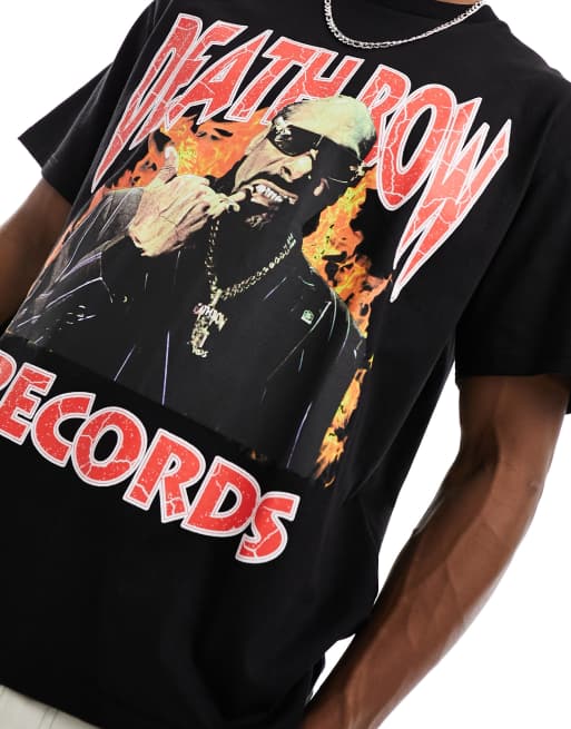 Bershka - T-shirt met Death Row Records-print in zwart, 3 van 4