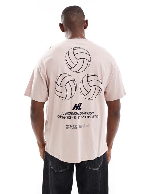 Bershka - T-shirt met footballprint in roze 