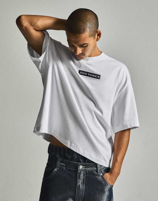 Bershka T-shirt met korte mouwen, boxy, Zoo York-print in wit, 2 van 6