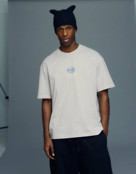 Bershka - T-shirt met korte mouwen en print in stone - view 1