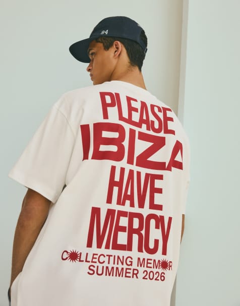 Bershka - T-shirt met korte mouwen en print in wit - view 1