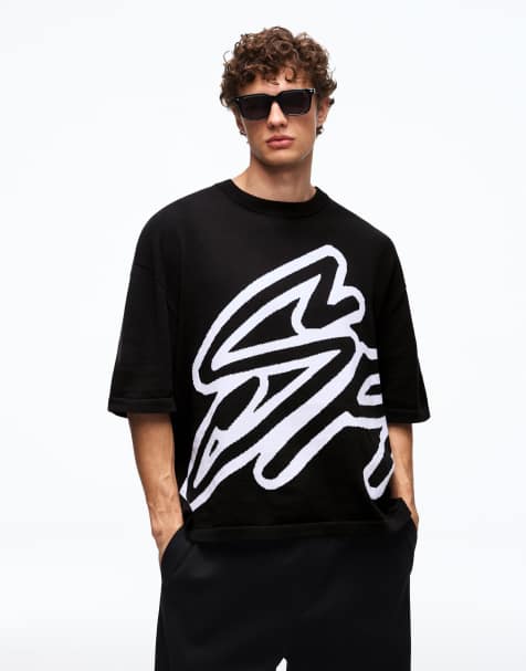 Bershka - T-shirt met korte mouwen en print in zwart - view 1
