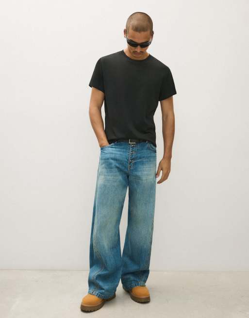 Bershka - T-shirt met korte mouwen in zwart, 2 van 6