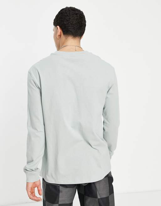 Bershka - T-shirt met lange mouwen en zak in mint, 3 van 4