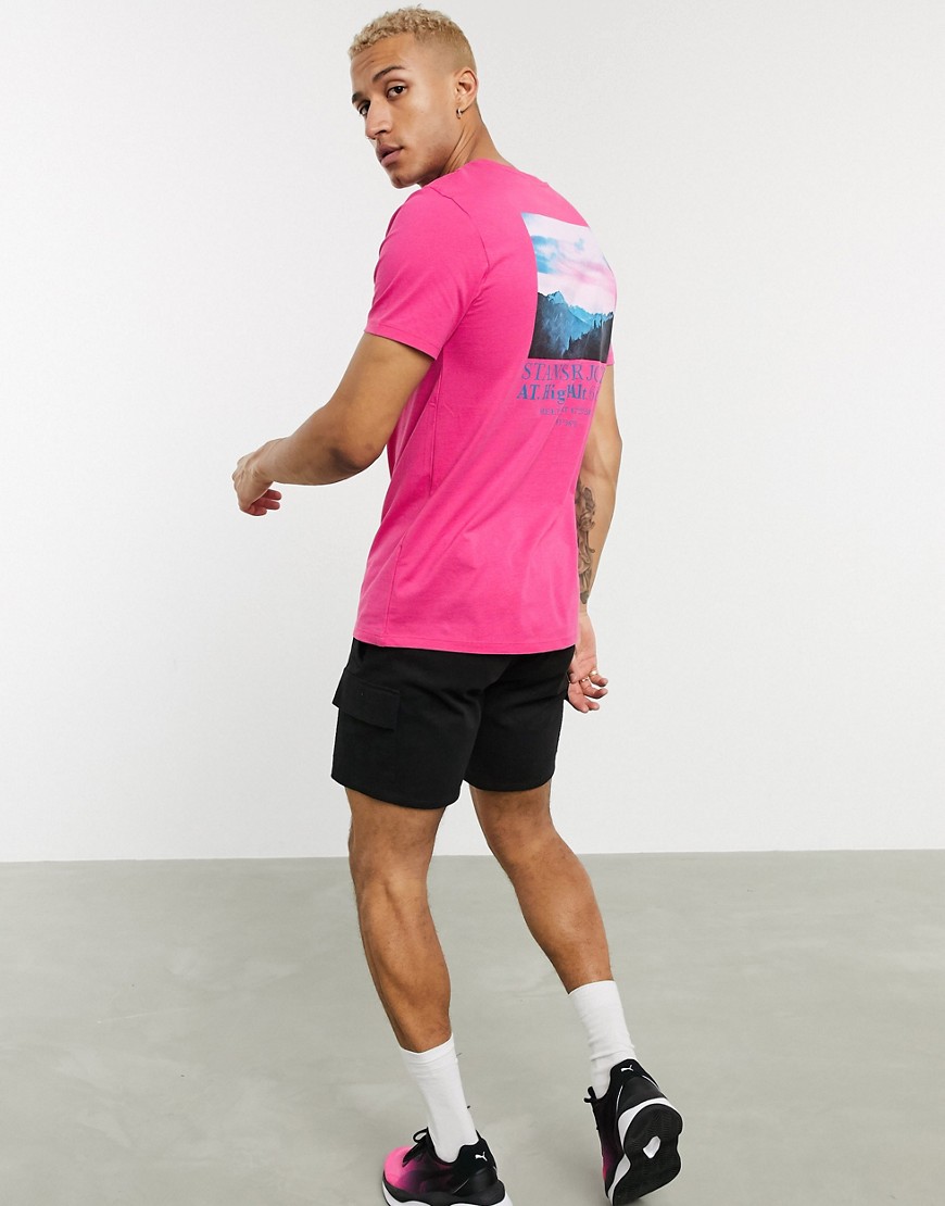 Bershka - T-shirt met print in roze