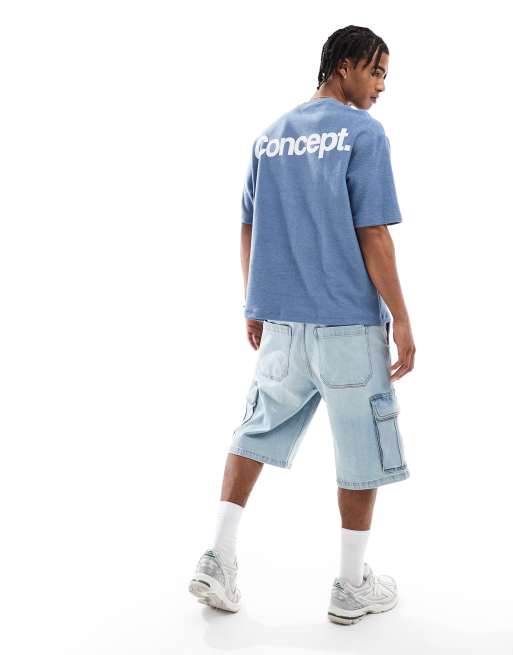 Bershka - T-shirt met print op de achterkant in lichtgrijs, 3 van 4
