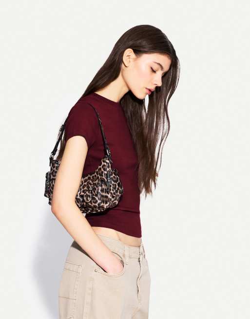 Bershka - T-shirt met ronde hals en korte mouwen in roze