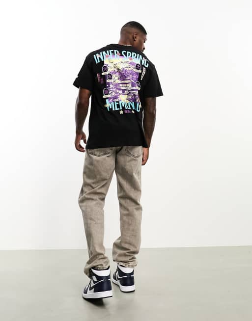 Bershka - T-shirt nera con stampa giapponese , 3 di 4