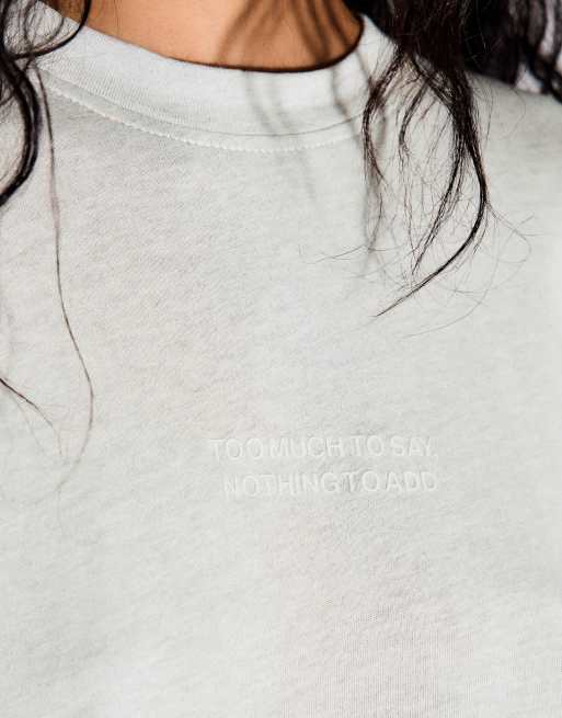 Bershka t-shirt oversize à manches courtes gris clair, 4 de 6