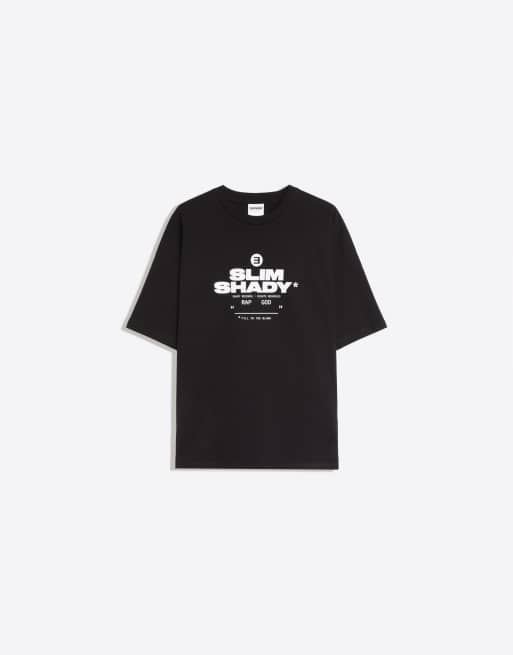 Bershka t-shirt oversize à manches courtes imprimé Eminem noir, 5 de 5
