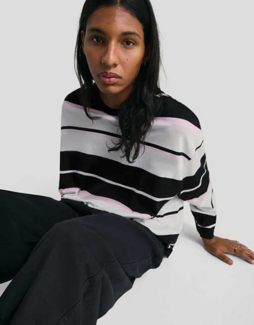 Bershka - T-shirt oversize à manches longues - Noir