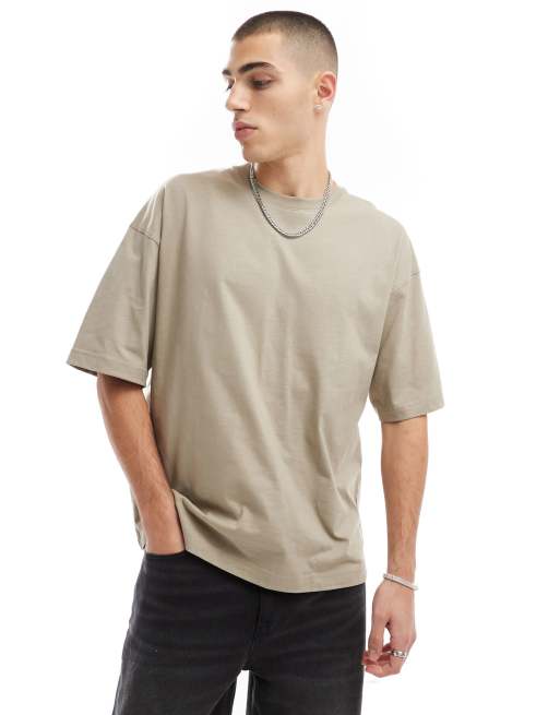 Bershka - T-shirt oversize color sabbia