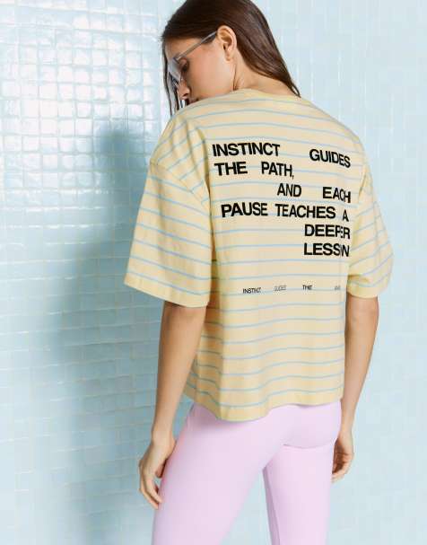 Bershka - T-shirt oversize imprimé à manches courtes - Jaune - view 1