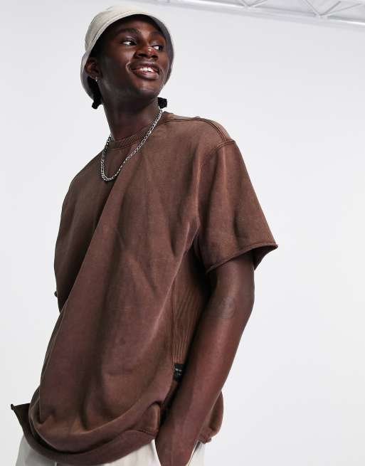 Bershka - T-shirt oversize marrone