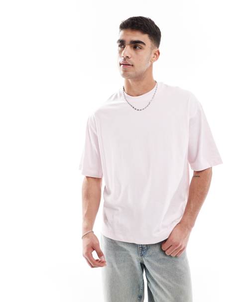 Bershka - T-shirt oversize - Rose clair - view 1
