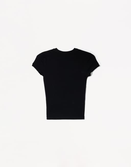 Bershka - T-shirt ras de cou à manches courtes - Noir, 6 de 6