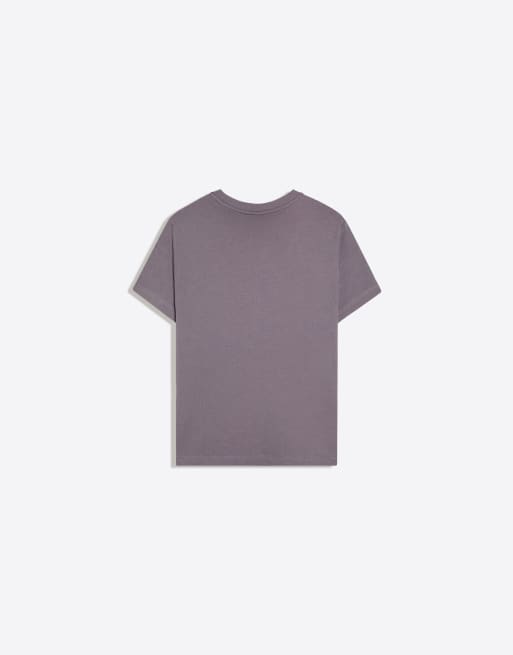 Bershka T-shirt regular fit a maniche corte con orsetto azzurro chiaro, 6 di 6