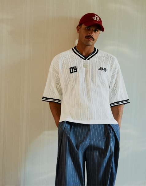 Bershka - T-shirt style sport rétro - Blanc - view 1