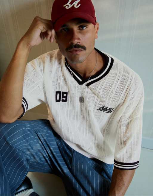 Bershka - T-shirt style sport rétro - Blanc, 2 de 4