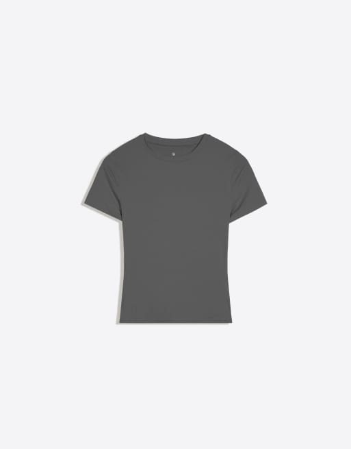 Bershka t-shirt technique à manches courtes gris, 5 de 5