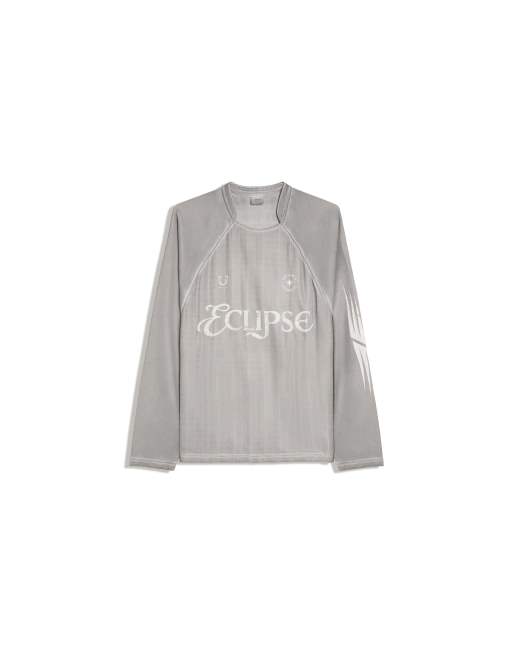 Bershka t-shirt technique à manches longues gris, 6 de 6