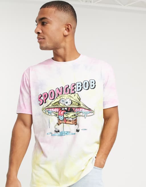 Bershka T-shirt tie-dye con Spongebob ASOS