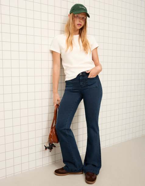 Bershka - T-shirt van zwaar katoen met korte mouwen in wit - view 1
