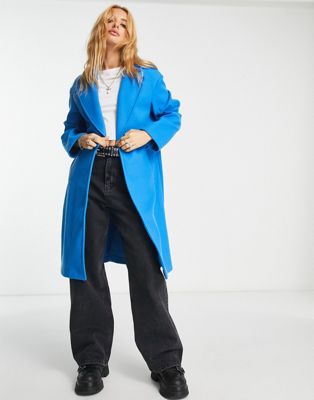 Bershka tailored coat in blue