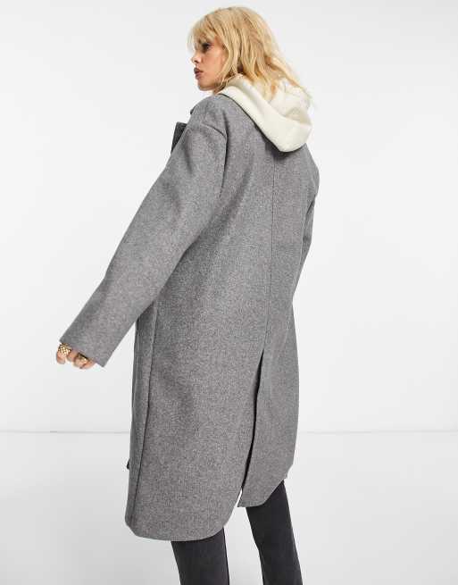 Bershka tailored coat in grey ASOS