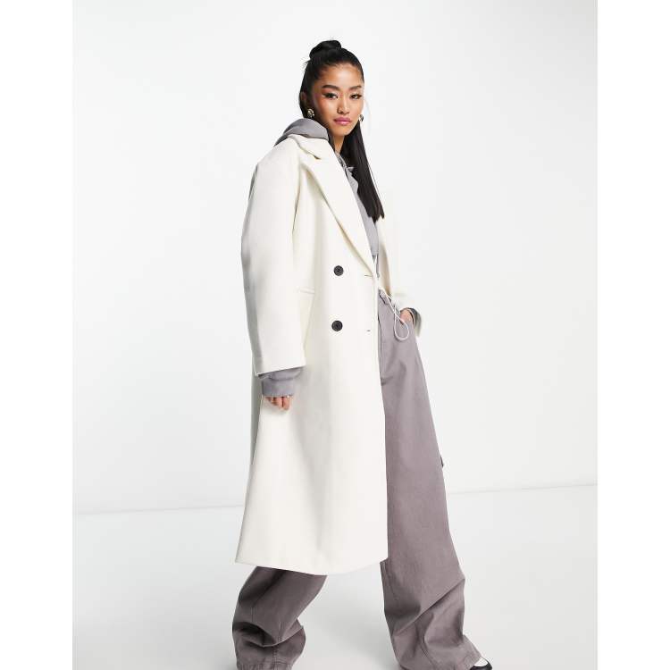 long double faced coat bershka