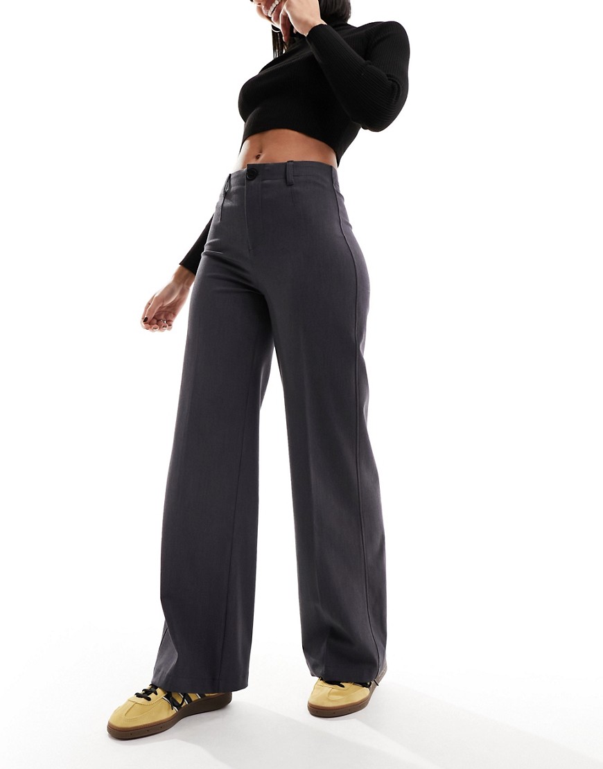 tailored pants in slate gray