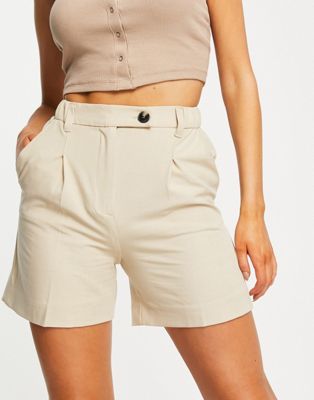 Bershka tailored shorts in camel - ASOS Price Checker