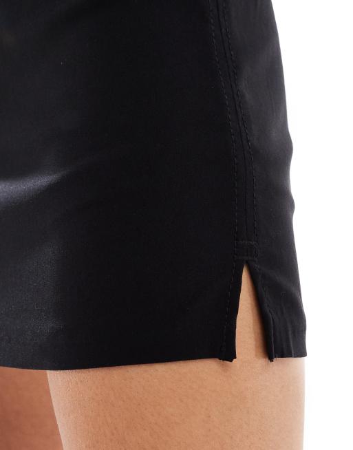 Bershka tailored skort in black
