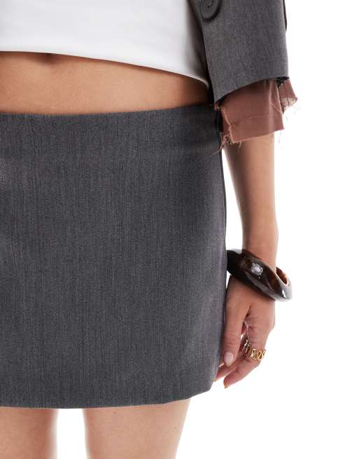 Bershka tailored skort in charcoal ASOS
